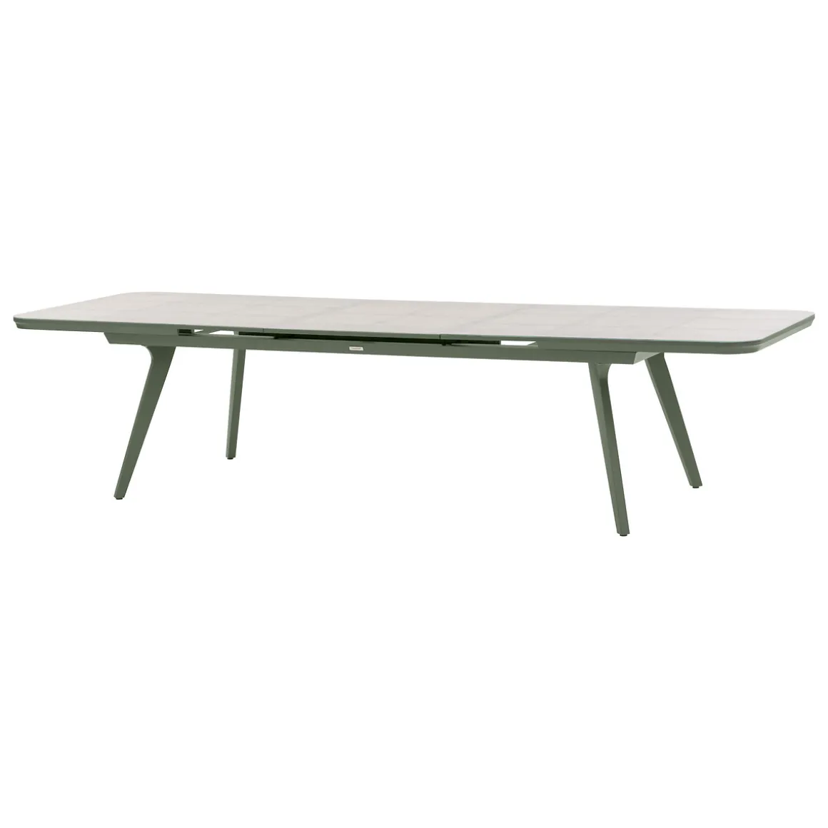 Ensemble table de jardin extensible PULPY + 12 fauteuils empilables AXANT Laurier