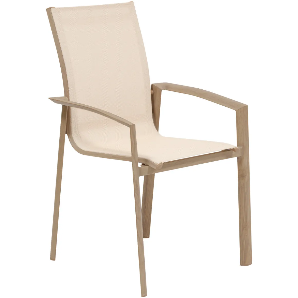 Ensemble table de jardin extensible AXIOME + 12 fauteuils AXANT Argile