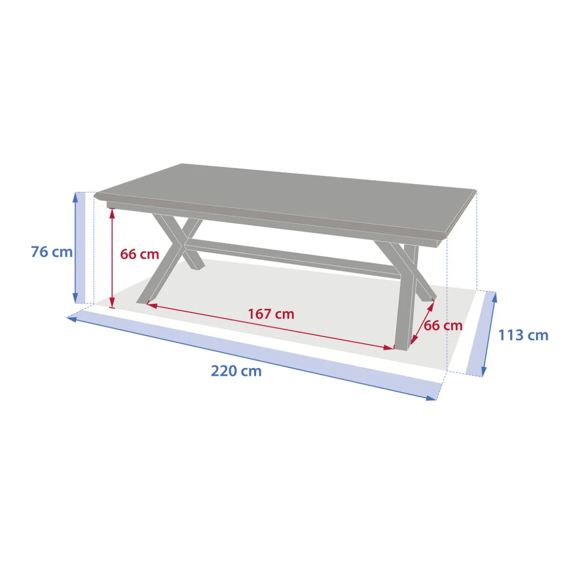 Ensemble table de jardin extensible AXIOME + 12 fauteuils AXANT Argile