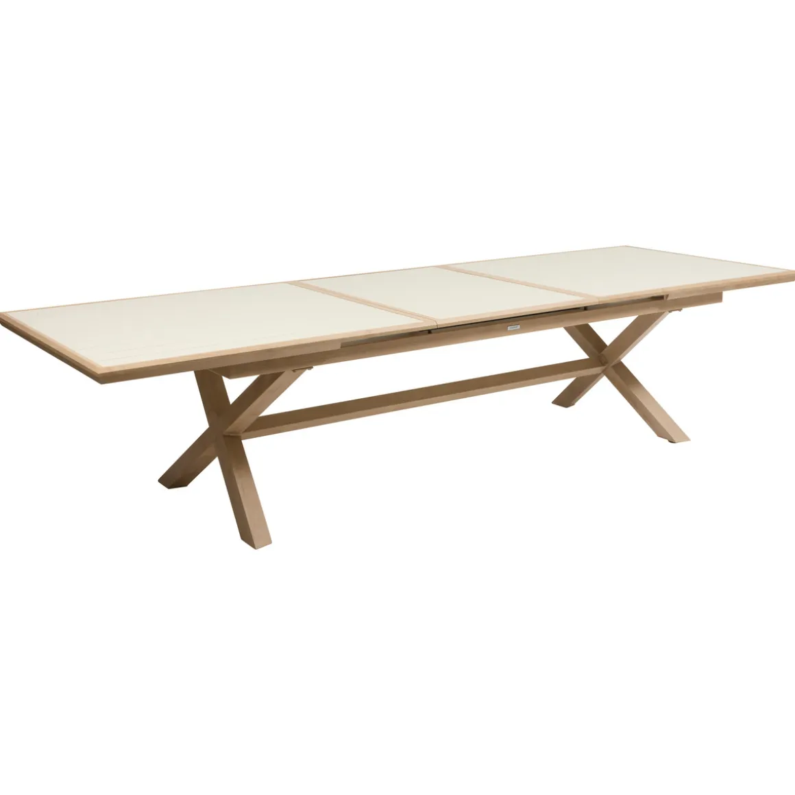 Ensemble table de jardin extensible AXIOME + 12 fauteuils AXANT Argile