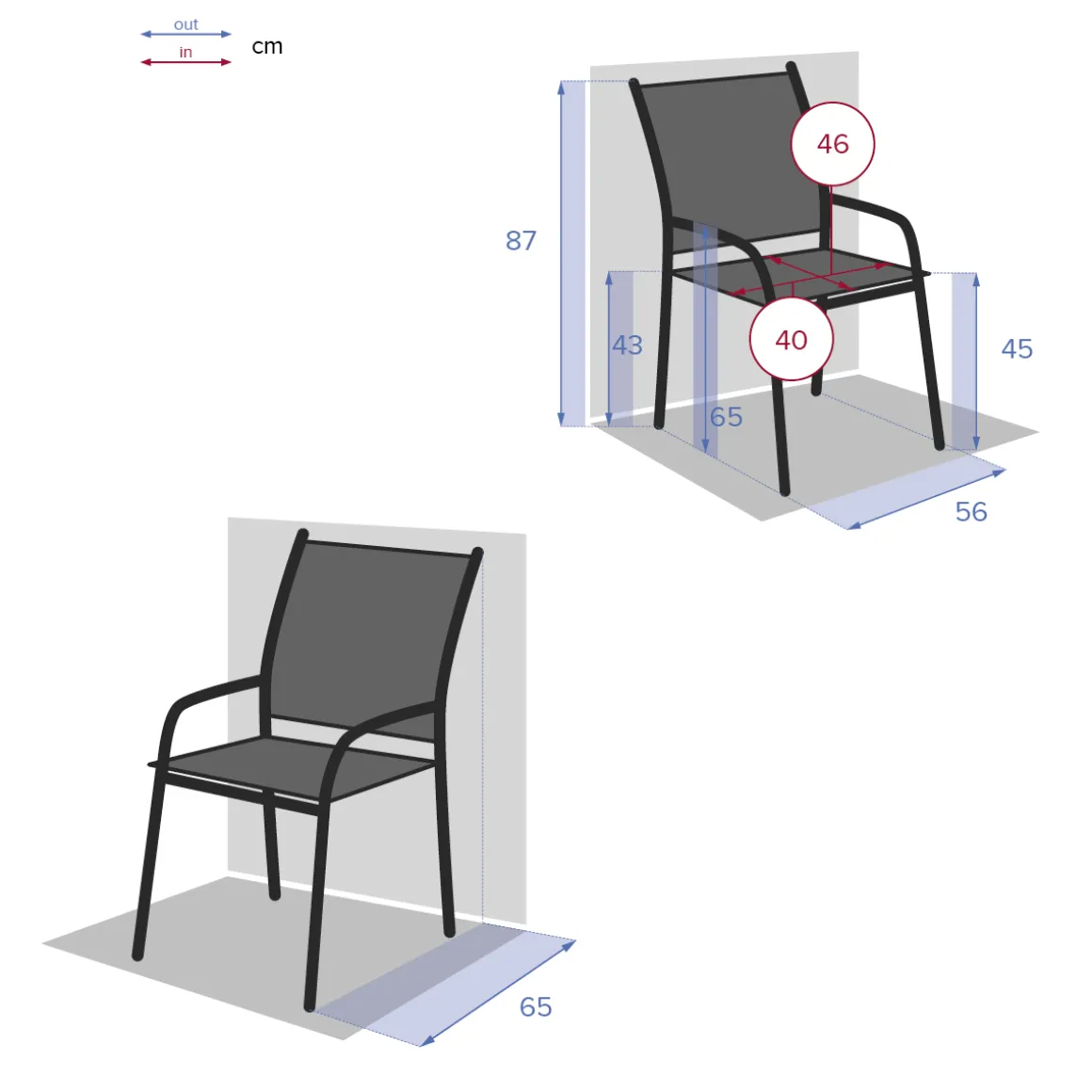 Ensemble table de jardin extensible + 10 fauteuils PIAZZA Graphite