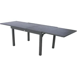 Ensemble table de jardin extensible + 10 fauteuils PIAZZA Graphite