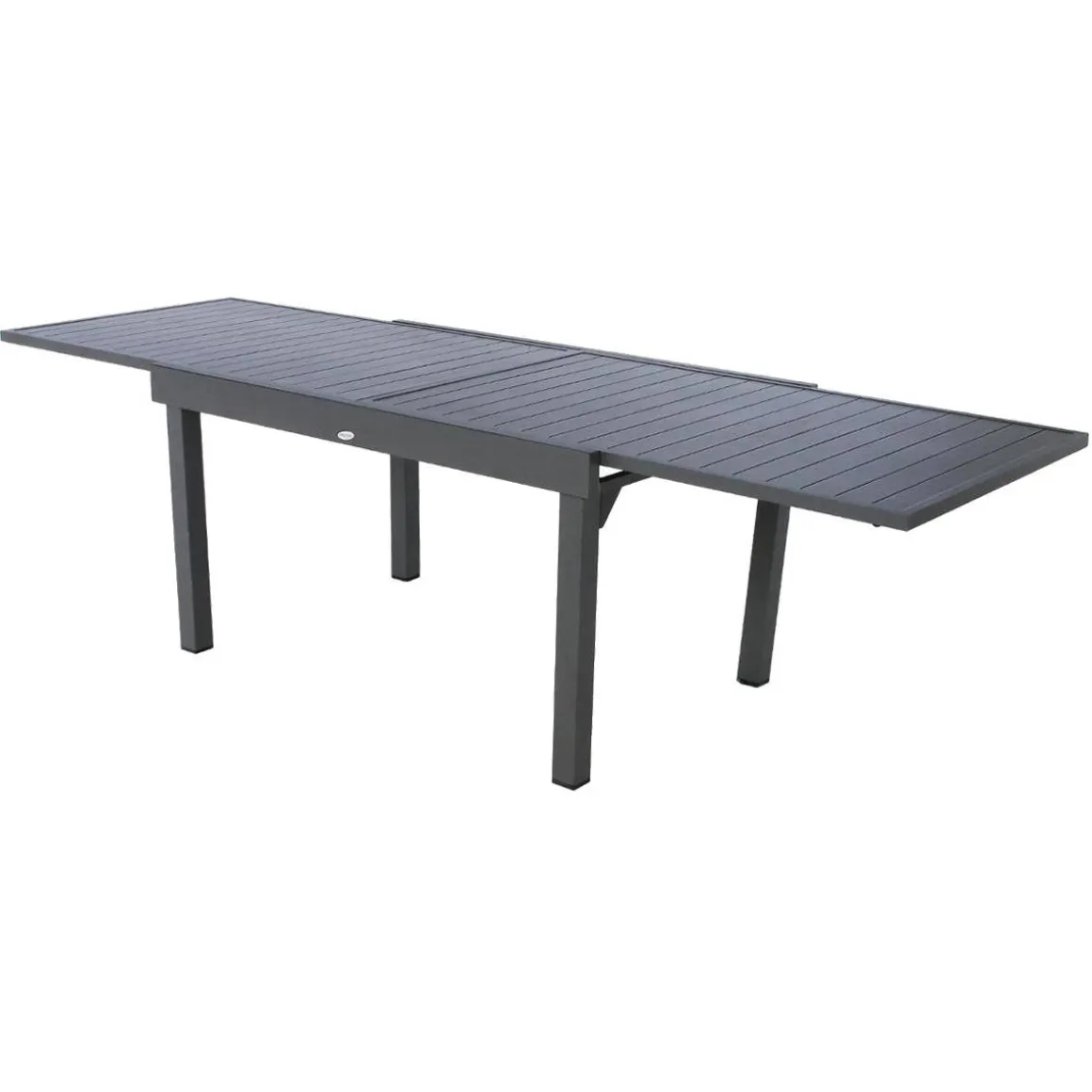 Ensemble table de jardin extensible + 10 fauteuils PIAZZA Graphite