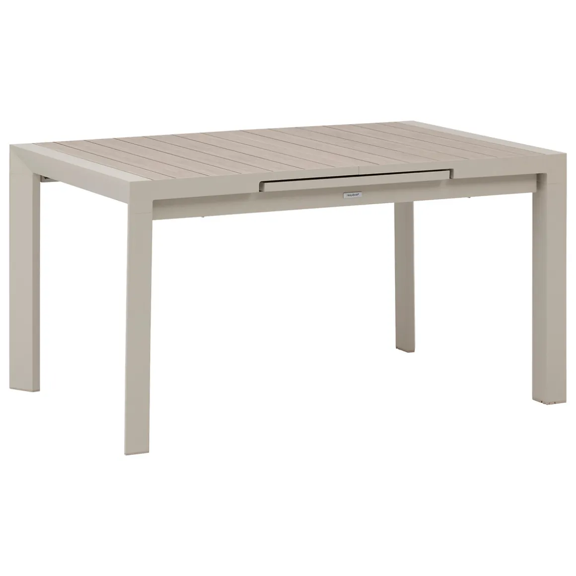 Ensemble table de jardin extensible ÉVASION + 8 fauteuils empilables ESSENTIA Lin & Argile
