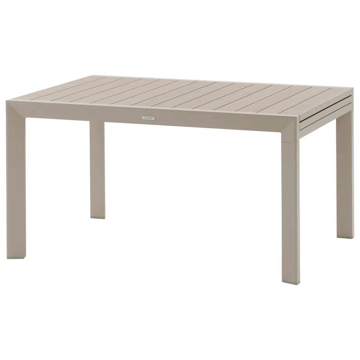 Ensemble table de jardin extensible ÉVASION + 10 fauteuils empilables AXANT Argile & Lin