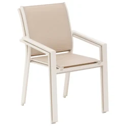 Ensemble table de jardin extensible AXIOME + 12 fauteuils ESSENTIA Argile
