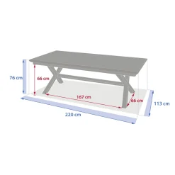 Ensemble table de jardin extensible AXIOME + 12 fauteuils ESSENTIA Argile