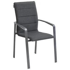 Ensemble table de jardin extensible ÉVASION + 10 fauteuils empilables DIESE Graphite