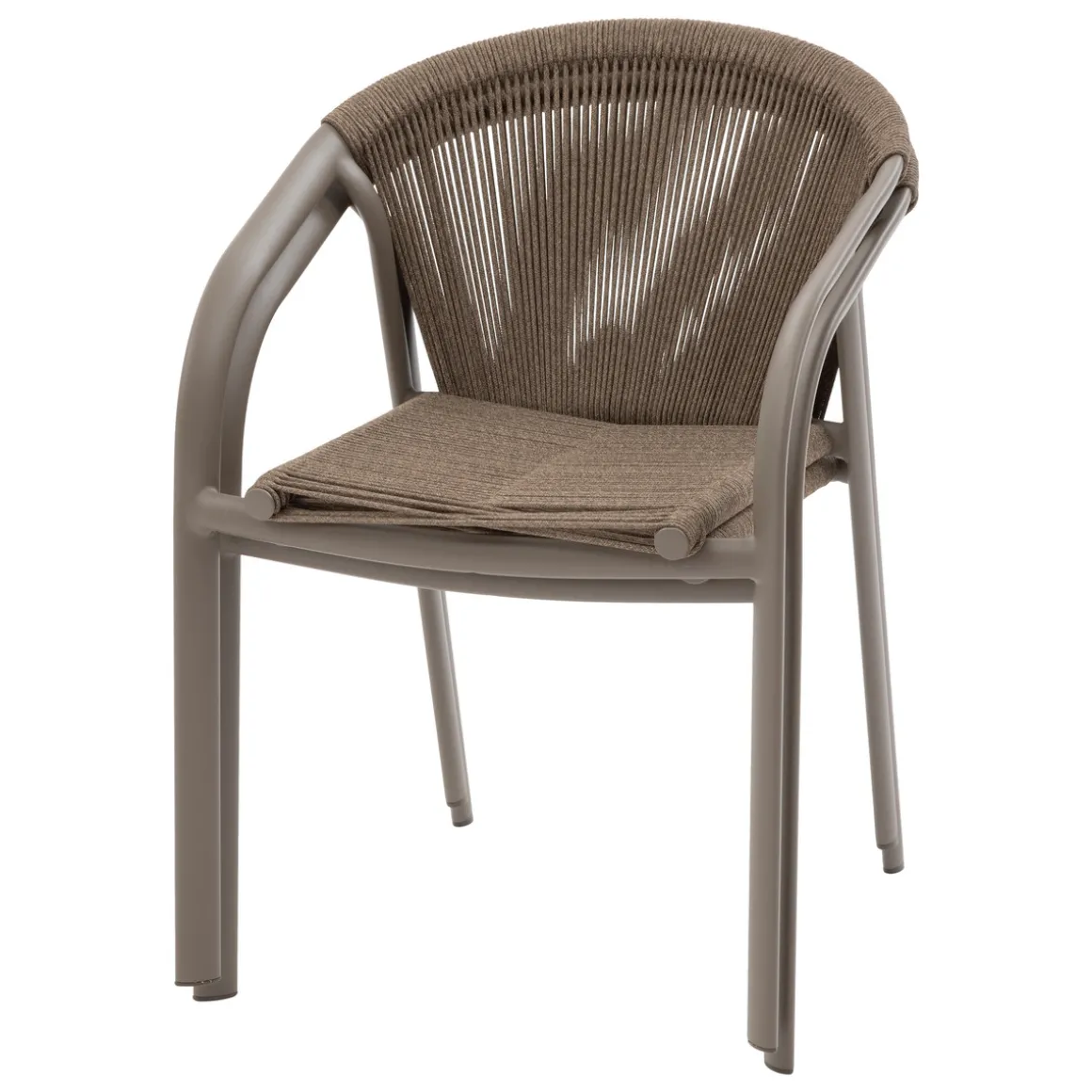 Ensemble table de jardin extensible LUZANE + 12 fauteuils RIU Argile & Café