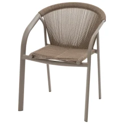 Ensemble table de jardin extensible LUZANE + 12 fauteuils RIU Argile & Café