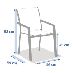 Ensemble table de jardin extensible LUZANE + 12 fauteuils ESSENTIA Argile & Café