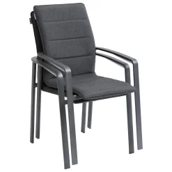 Ensemble table de jardin extensible MICEIRA + 10 fauteuils empilables DIESE Graphite