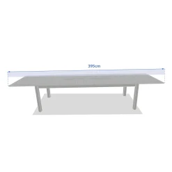 Ensemble table de jardin extensible MICEIRA + 10 fauteuils empilables DIESE Graphite