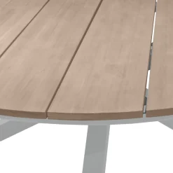 Ensemble table de jardin + 8 fauteuils ORIENGO Acacia / Blanc