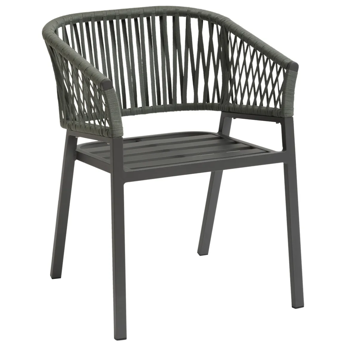 Ensemble table de jardin + 4 fauteuils ORIENGO Acacia / Graphite