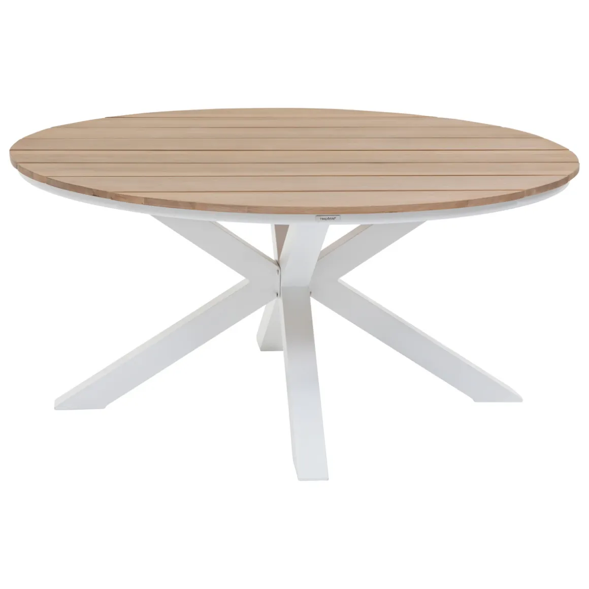 Ensemble table de jardin + 4 fauteuils ORIENGO Acacia / Blanc