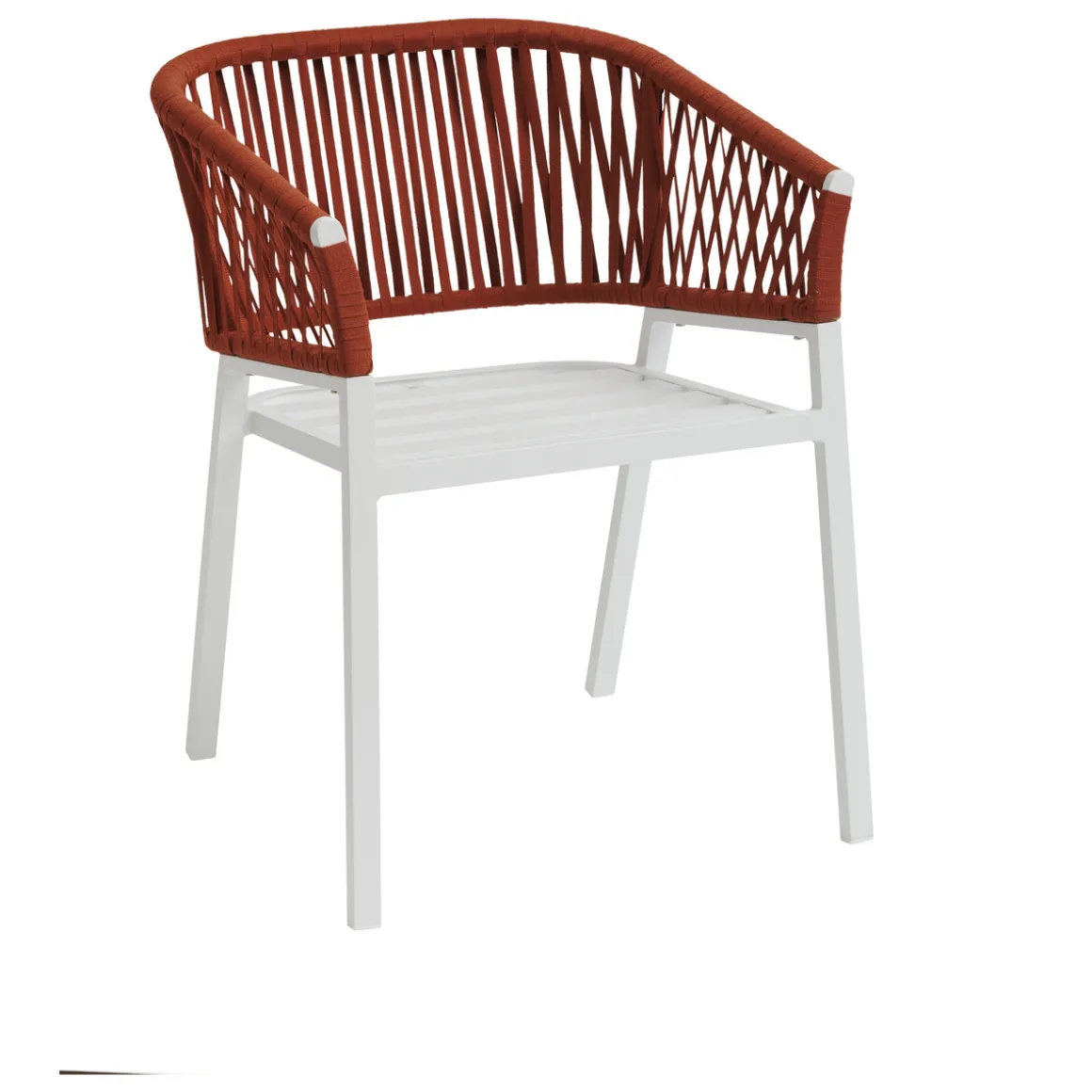Ensemble table de jardin + 4 fauteuils ORIENGO Acacia / Blanc