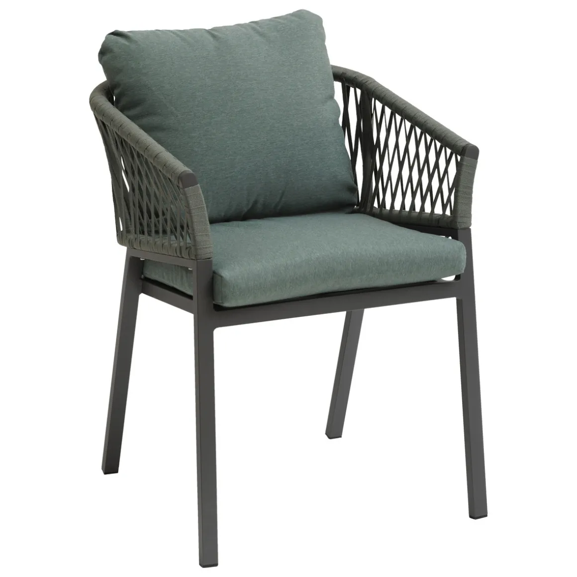 Ensemble table de jardin + 8 fauteuils ORIENGO Acacia / Graphite