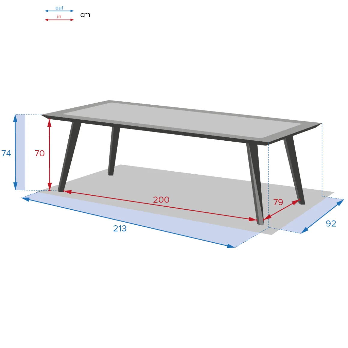 Ensemble table de jardin + 8 fauteuils LAMBADA Graphite