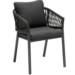 Ensemble table de jardin + 8 fauteuils ORIENGO Acacia / Blanc