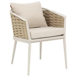 Ensemble table de jardin + 8 fauteuils empilables YCONIA Argile