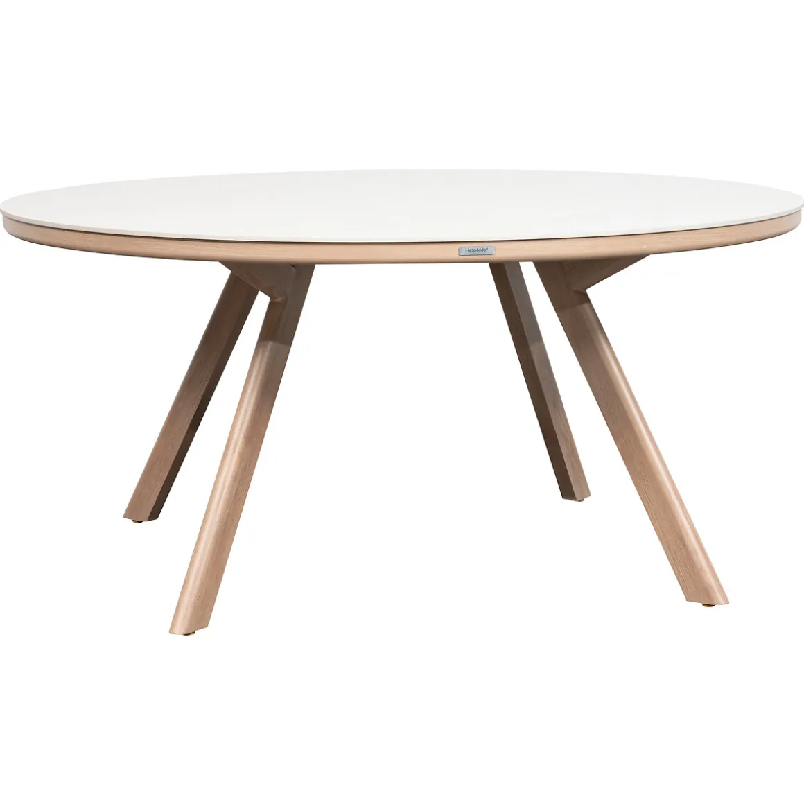Ensemble table de jardin fixe ronde NELORA + 8 fauteuils NELORA Ficelle & Miel