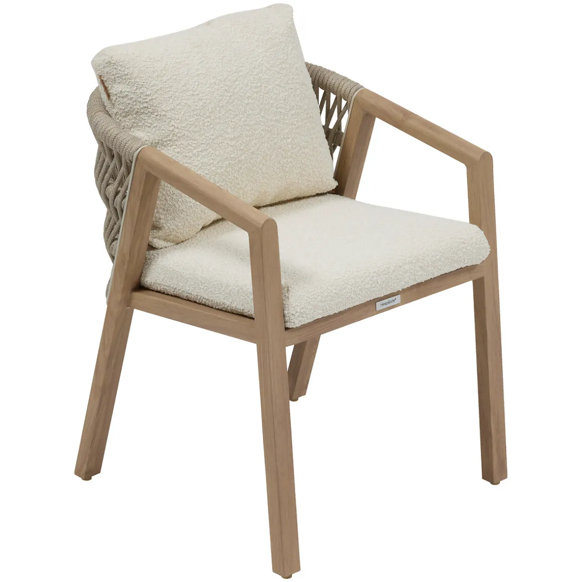 Ensemble table de jardin fixe ronde NELORA + 8 fauteuils MYLORE Ficelle & Miel