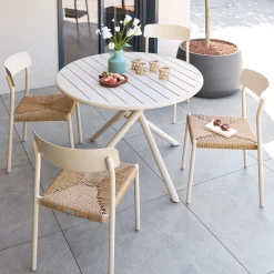 Ensemble table de jardin NEBULLIA + 4 chaises WISTTY Argile