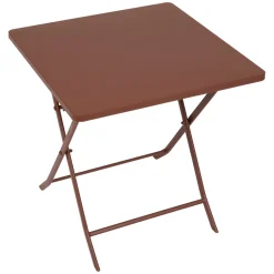 Ensemble table de jardin pliante carrée + 2 chaises GREENSBORO Acajou