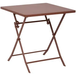 Ensemble table de jardin pliante carrée + 2 chaises GREENSBORO Acajou