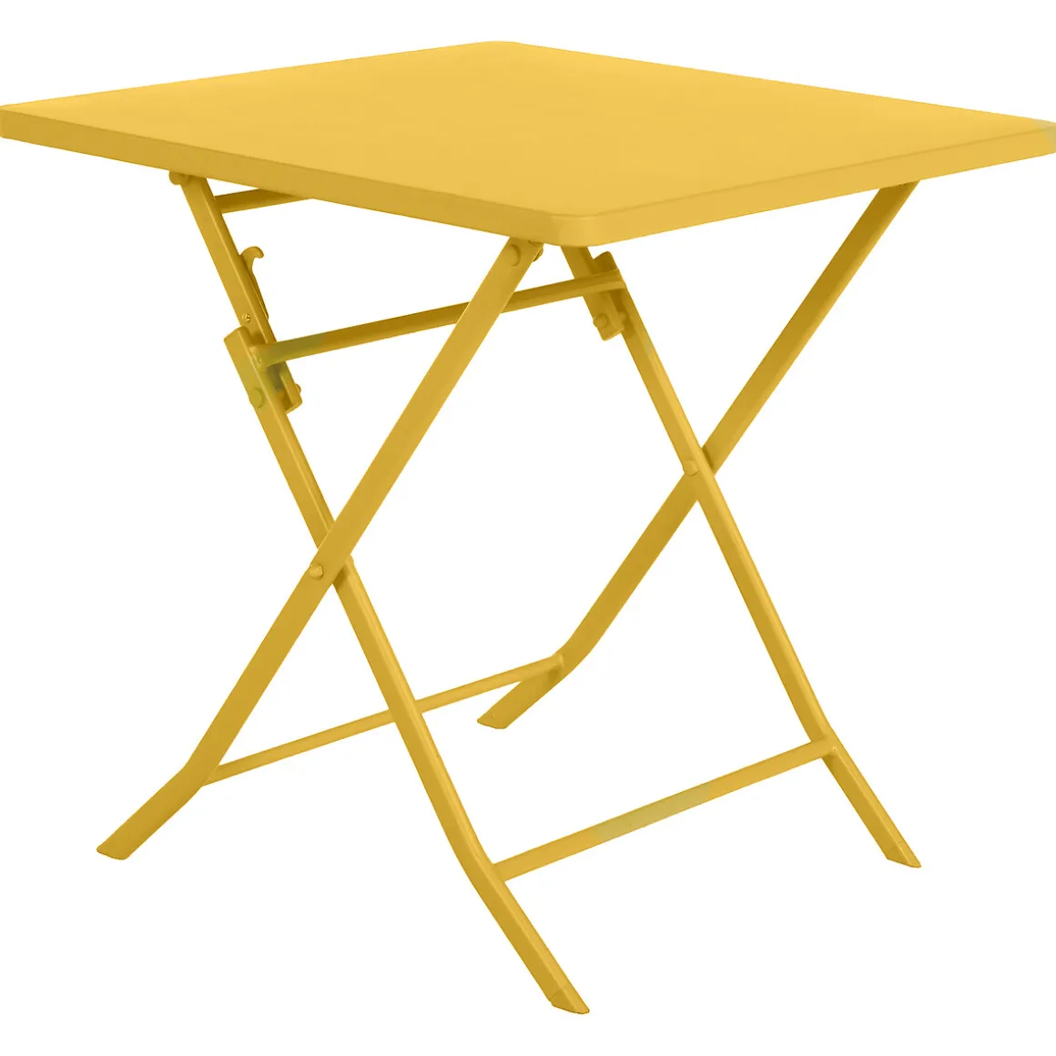 Ensemble table de jardin pliante carrée + 2 chaises GREENSBORO Jaune moutarde