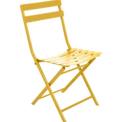 Ensemble table de jardin pliante carrée + 2 chaises GREENSBORO Jaune moutarde