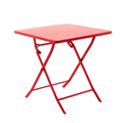 Ensemble table de jardin pliante carrée + 2 chaises GREENSBORO Groseille