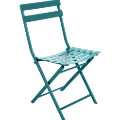 Ensemble table de jardin pliante carrée + 2 chaises GREENSBORO Bleu canard