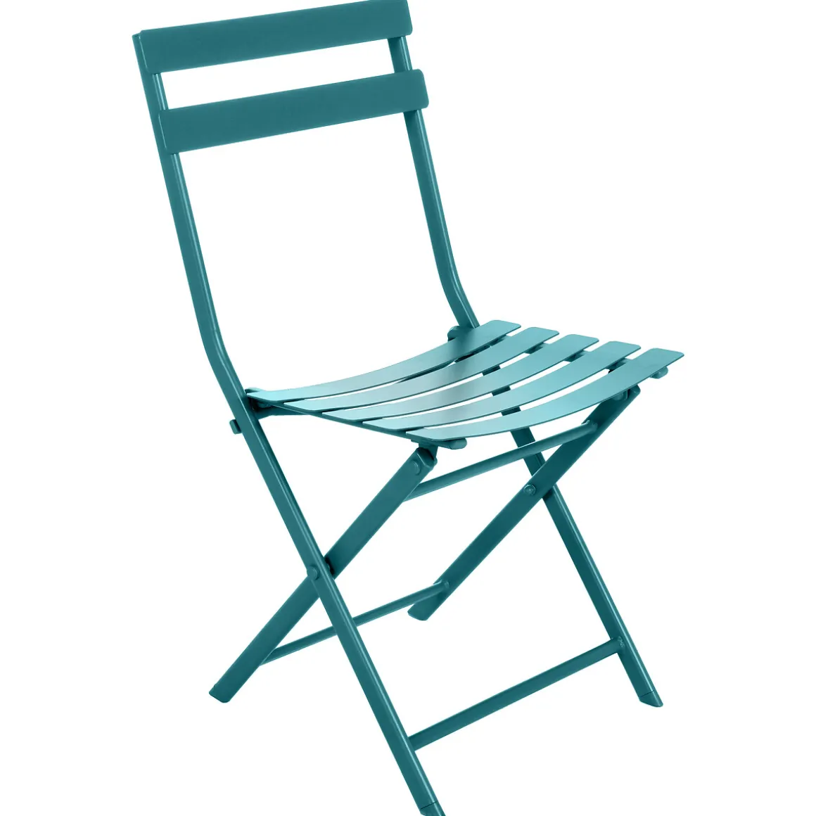 Ensemble table de jardin pliante carrée + 2 chaises GREENSBORO Bleu canard
