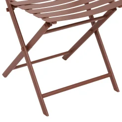 Ensemble table de jardin pliante rectangle + 4 chaises GREENSBORO Acajou