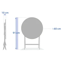 Ensemble table de jardin pliante ronde + 2 chaises GREENSBORO Acajou