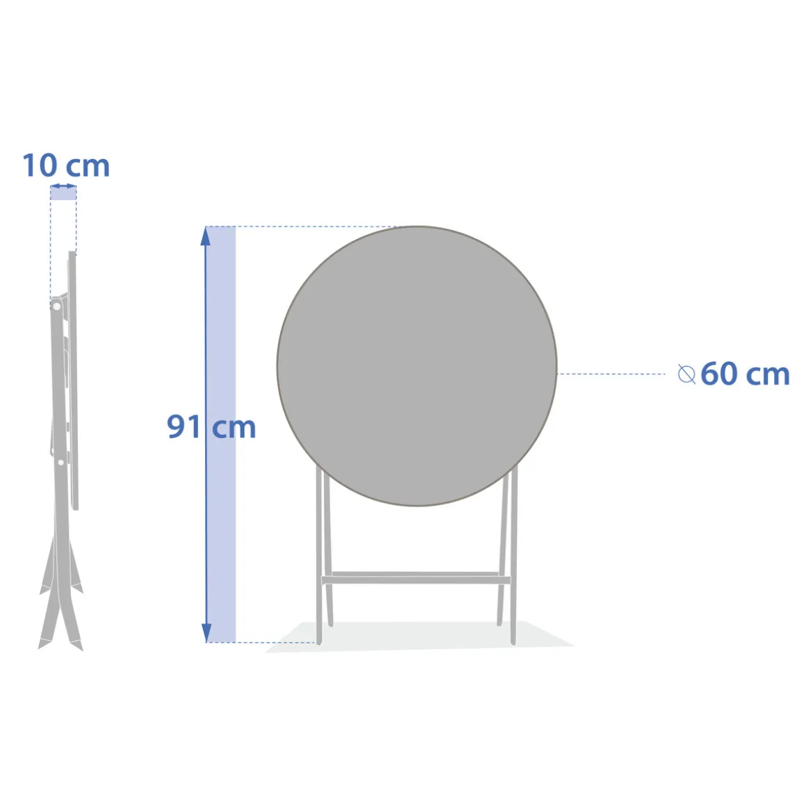 Ensemble table de jardin pliante ronde + 2 chaises GREENSBORO Acajou
