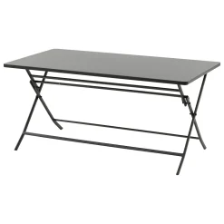 Ensemble table de jardin rectangle + 6 chaises empilables GREENSBORO Graphite