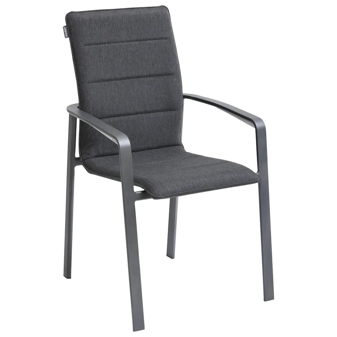 Ensemble table de jardin ronde ORACLION + 12 fauteuils empilables DIESE Graphite