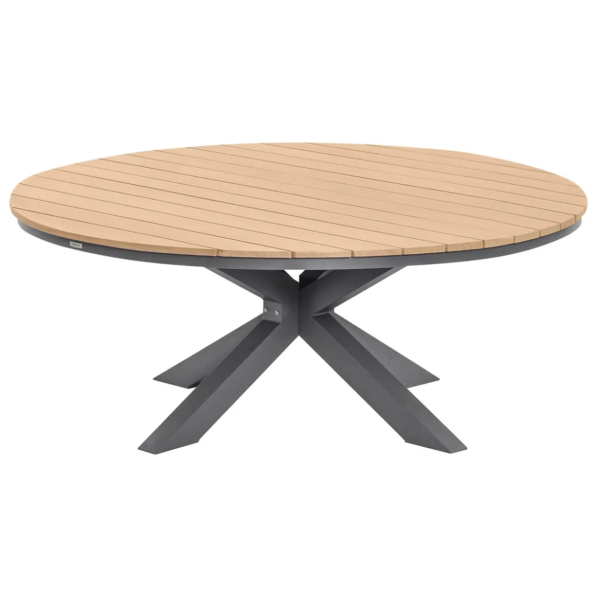 Ensemble table de jardin ronde ORACLION + 12 fauteuils empilables DIESE Graphite