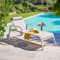 Ensemble transat OSMALA Beige & Argile + table d’appoint SOLETIA Argile