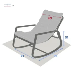 Fauteuil à bascule FELINIO Taupe