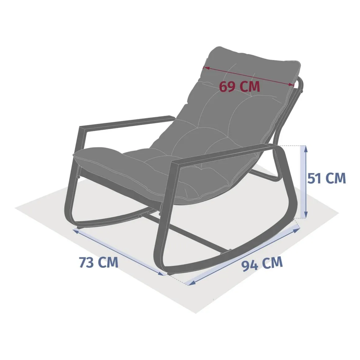 Fauteuil à bascule FELINIO Vert Laurier