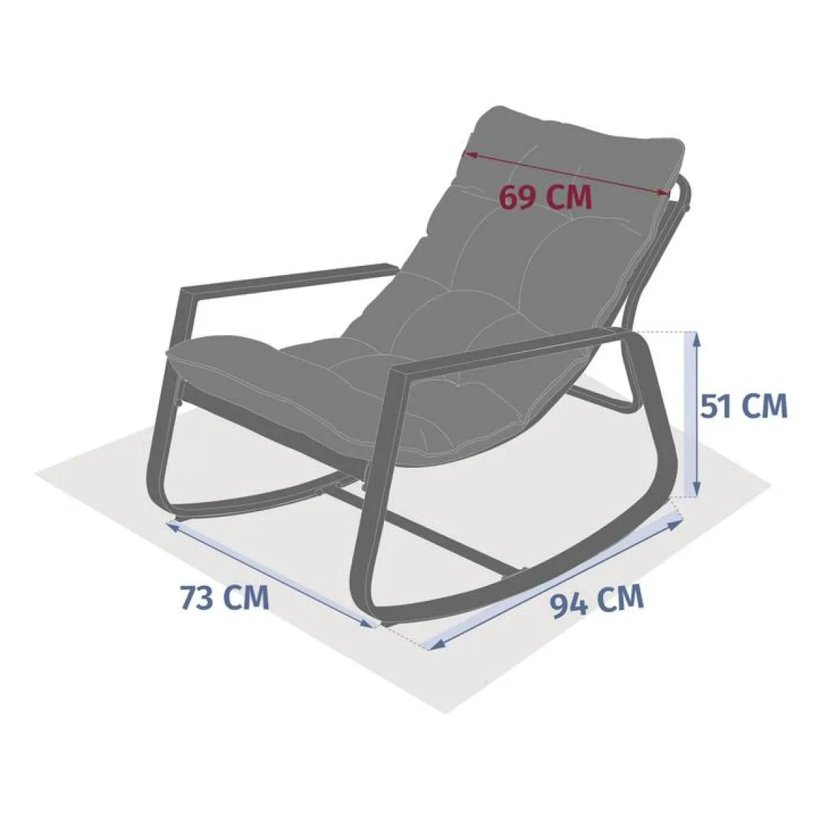 Fauteuil à bascule FELINIO Vert Laurier