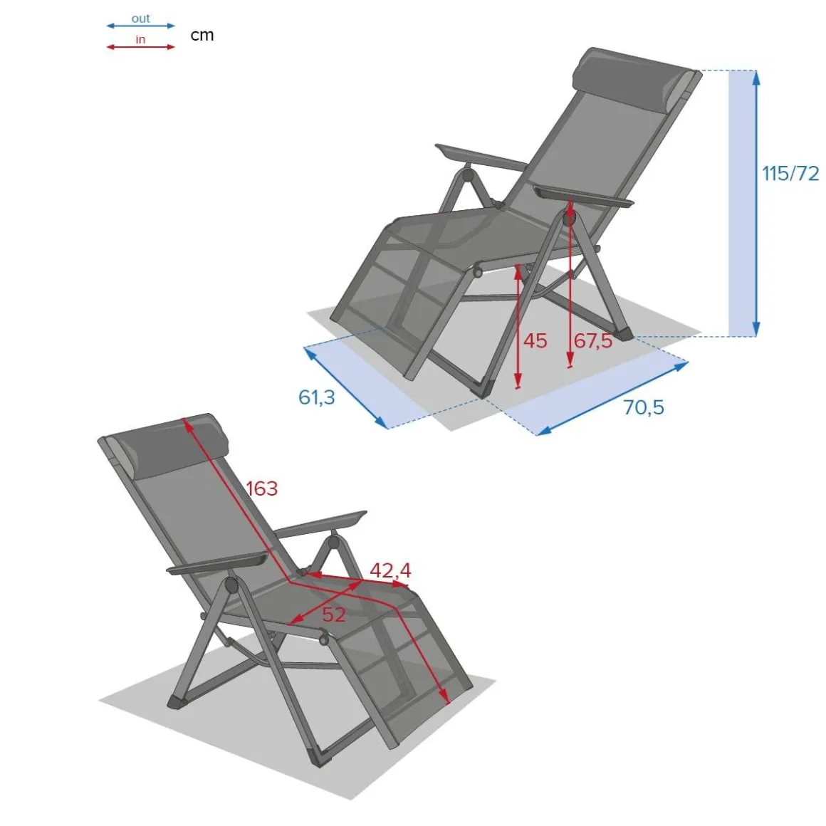 Fauteuil de jardin DECIMA Anthracite / Graphite
