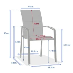 Fauteuil de jardin empilable DIESE Ivoire & Argile