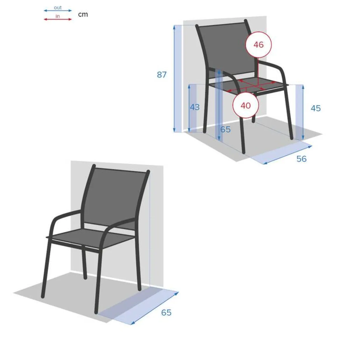 Fauteuil de jardin empilable PIAZZA Lin & Tonka