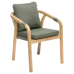 Fauteuil de jardin empilable PAPOUASIE Vert laurier / Acacia
