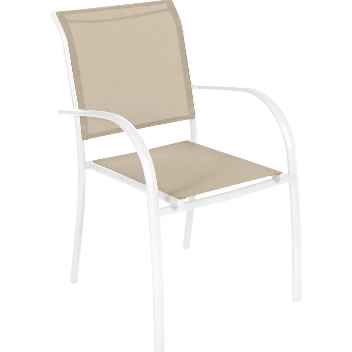 Fauteuil de jardin empilable PIAZZA Lin & Blanc